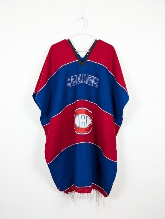 Vintage Other - Handmade Montreal Canadiens Mexican Blanket Poncho Vintage NHL Gaban